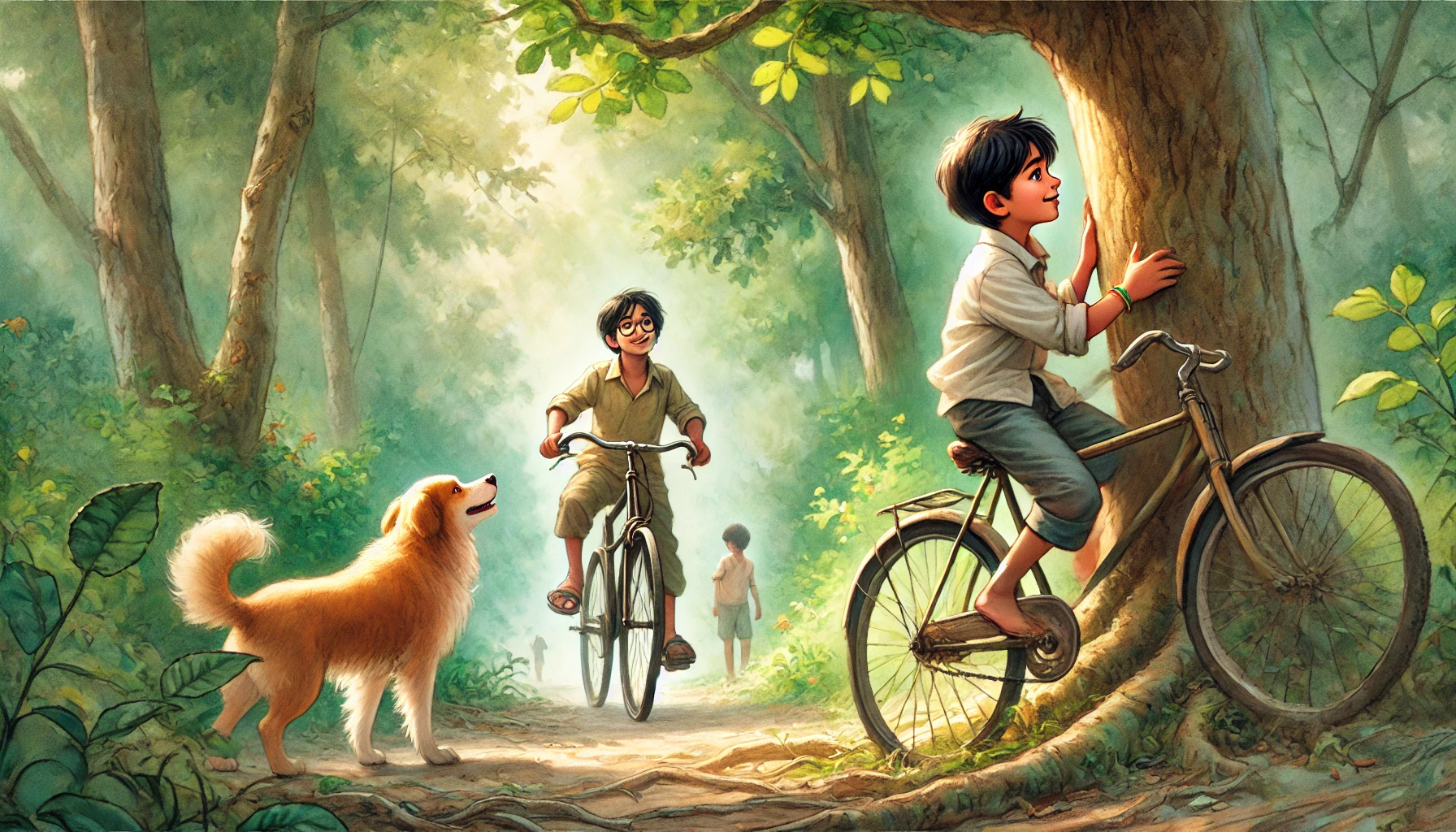 Two Friends and the Dog